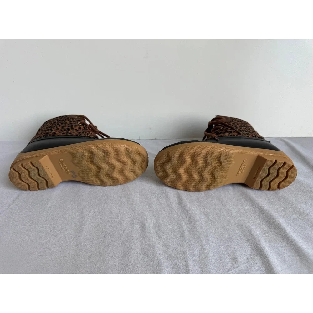 Sperry Saltwater Duck Boots Kids 3M Leopard Rain Brown Black waterproof snow ski
